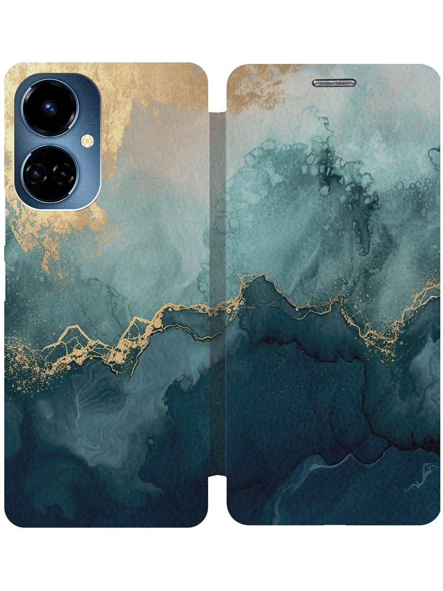 

Чехол-книжка на Tecno Camon 19 / 19 Pro с принтом "Малахитовый мрамор" черный, Черный;зеленый;золотистый, 778675831