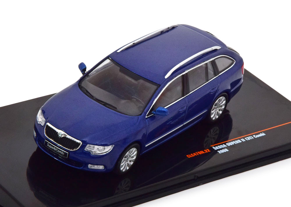 

Модель коллекционная IXO Skoda superb ii (3T) combi 2008 blue, Синий