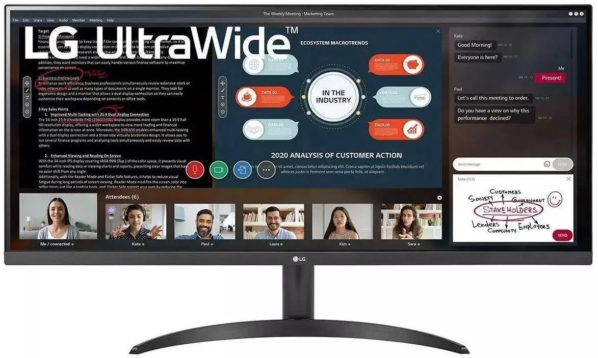 

34" Монитор LG UltraWide 34WP500-B черный 75Hz 2560x1080 IPS, UltraWide 34WP500-B