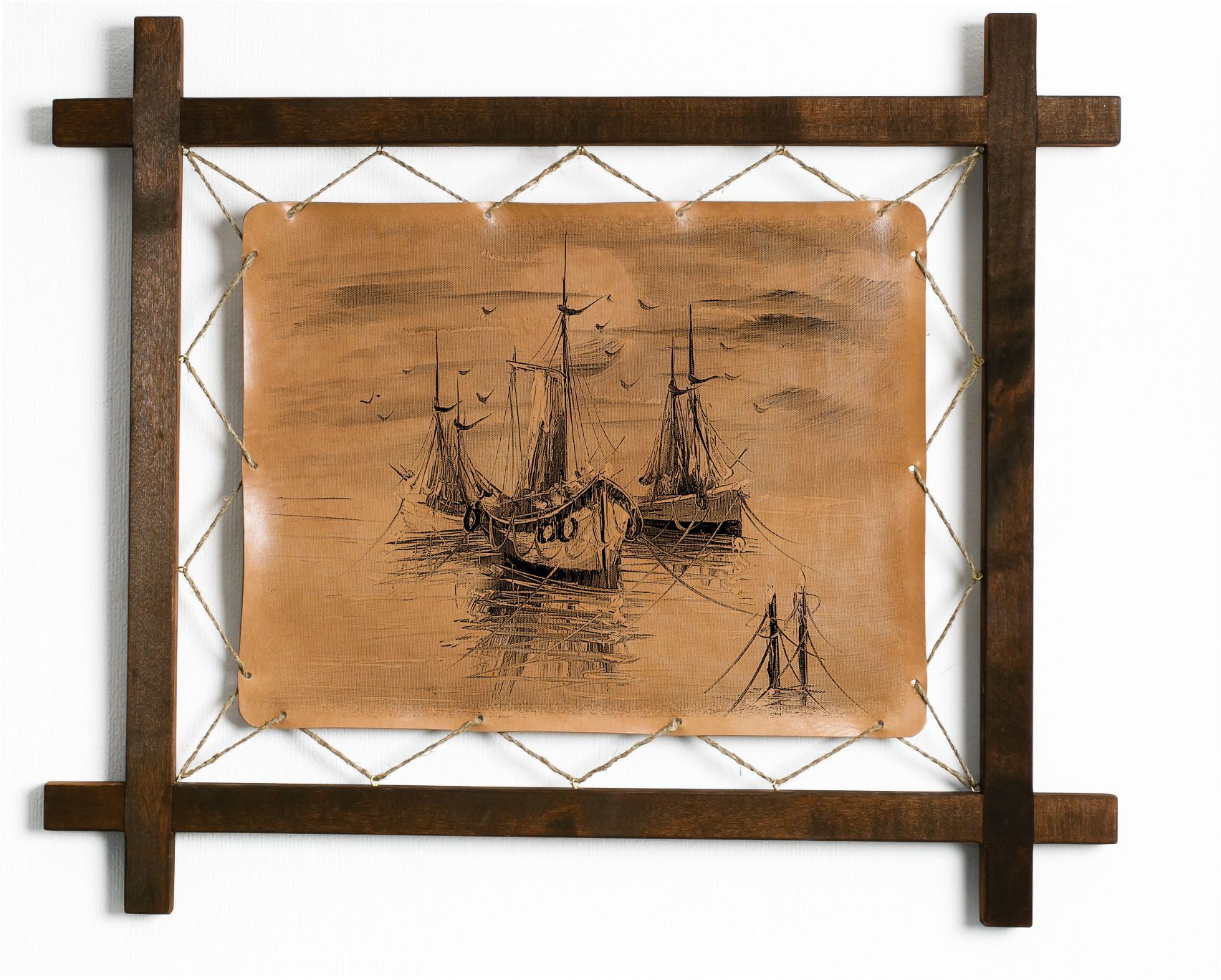 

Картина BoomGift Абстракция автомобиль натуральная кожа, 25