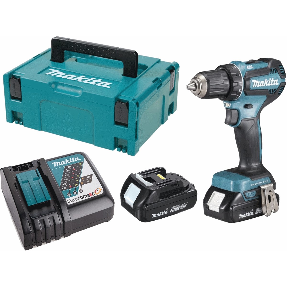 

Акк. безударная дрель-шуруповерт Makita DDF485RAJ Li-Ion 2.0 А·ч 18 В x2 кейс, DDF485