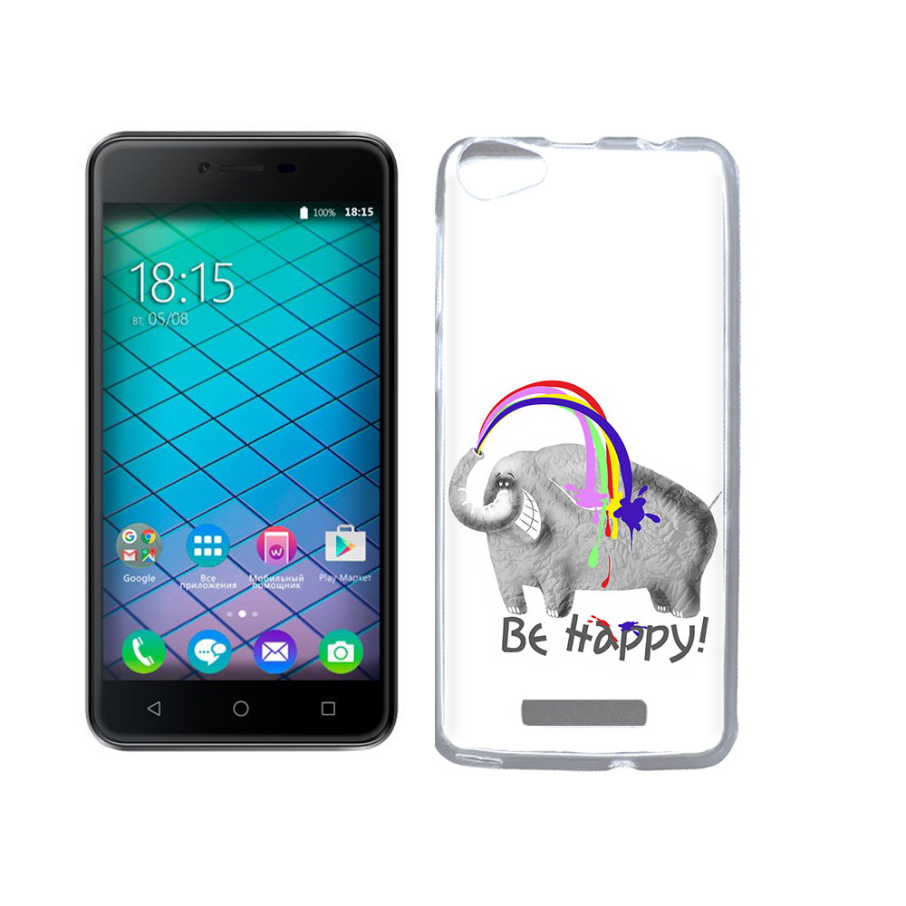 

Чехол MyPads Tocco для BQ 5059 Strike Power счастливый слон, Прозрачный, Tocco