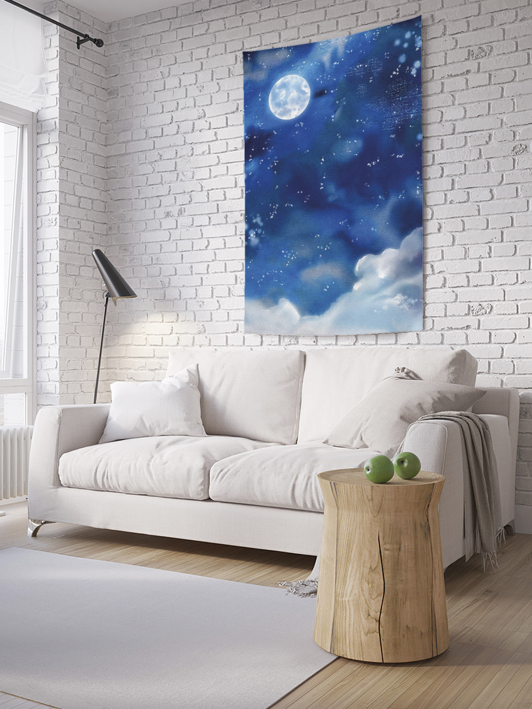 

Вертикальное фотопанно на стену JoyArty Полная луна над облаками 150x200 см, Полная луна над облаками