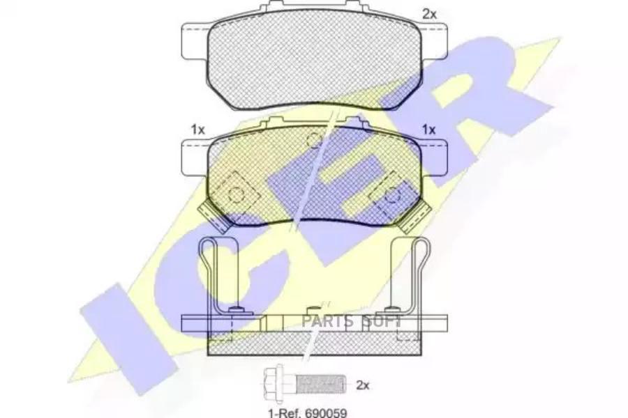 

Колодки Задние Honda Jazz 02-08 Icer 181024 Icer арт. 181024