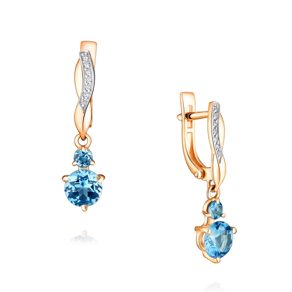 

Серьги из красного золота с фианитом/топазом ADAMAS 2455960/02-А50Д-659, 2455960/02-А50Д-659