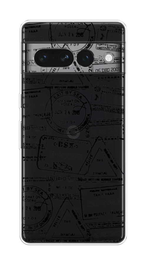 

Чехол на Google Pixel 7 Pro "Visa stamps 2", Белый;черный;серый, 271350-2