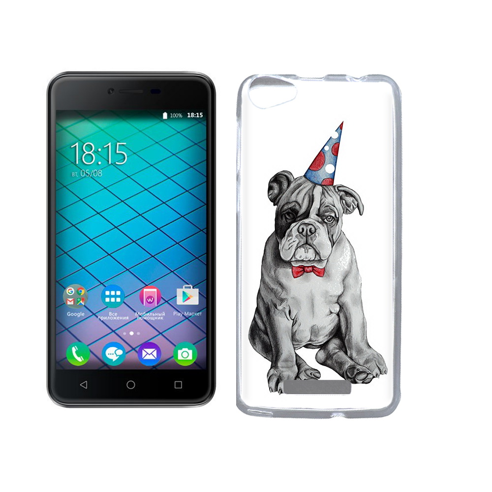 

Чехол MyPads Tocco для BQ 5059 Strike Power праздничный щенок, Прозрачный, Tocco