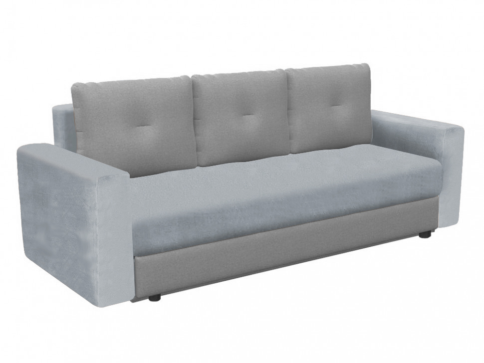 Чехол на диван еврокнижка с подлокотниками Виктория хоум декор Бруклин светло-серый