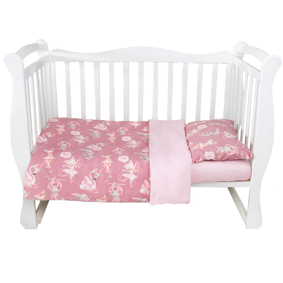 Комплект в кроватку AmaroBaby 3 пр. BABY BOOM Нежный Танец, розовый (поплин) постельное белье amarobaby baby boom короны 3 предмета