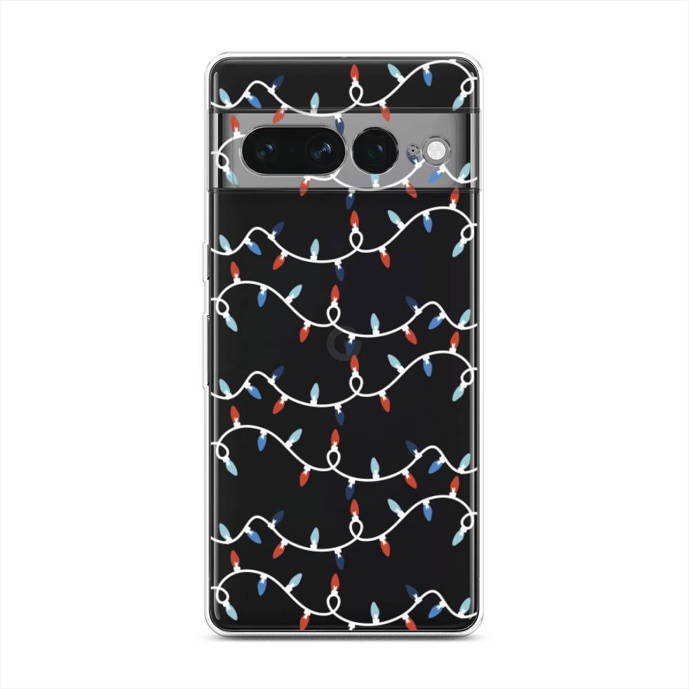 

Чехол для Google Pixel 7 Pro "Разноцветная гирлянда", Белый;красный;синий, 271350-5