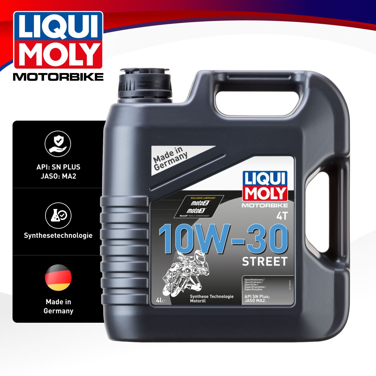 

Моторное масло LIQUI MOLY Motorbike 4T Street 10w-30 4л, Motorbike 4T Street