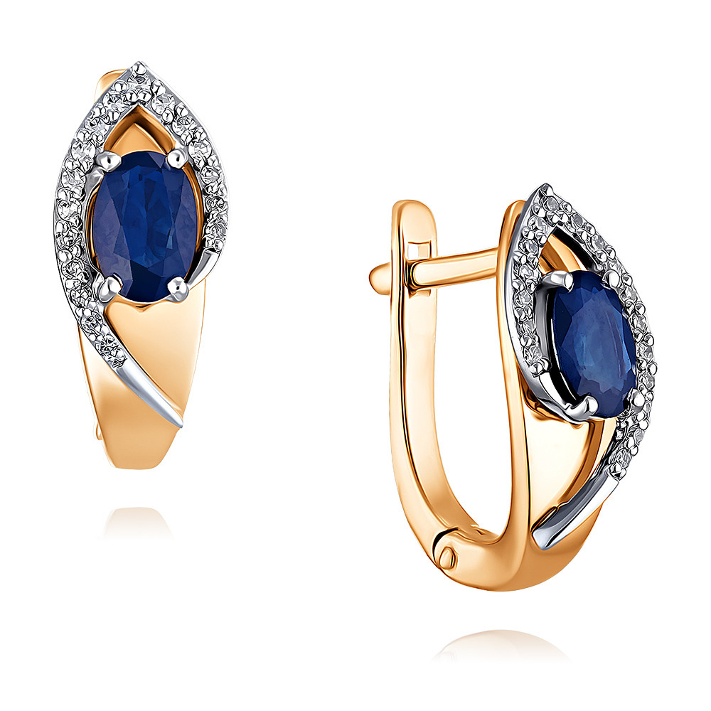 

Серьги из красного золота с бриллиантом/сапфиром ADAMAS 2450549/01-А50Д-432, 2450549/01-А50Д-432