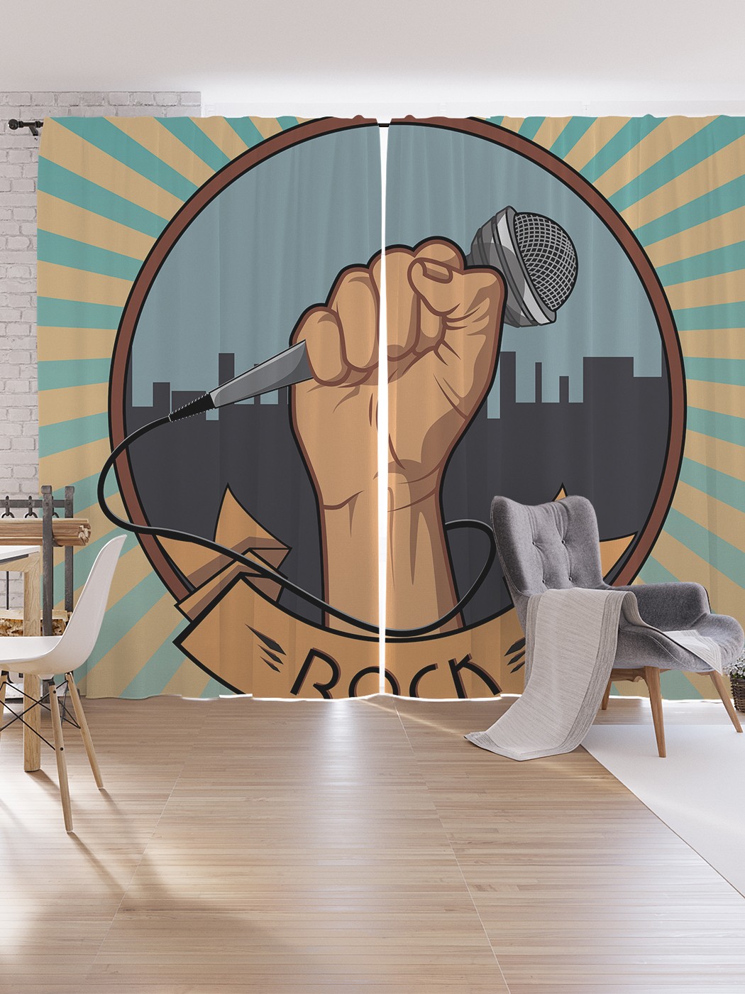 

Шторы под лён JoyArty "Рок в мегаполисе", серия Oxford DeLux, 340х265 см, Рок в мегаполисе