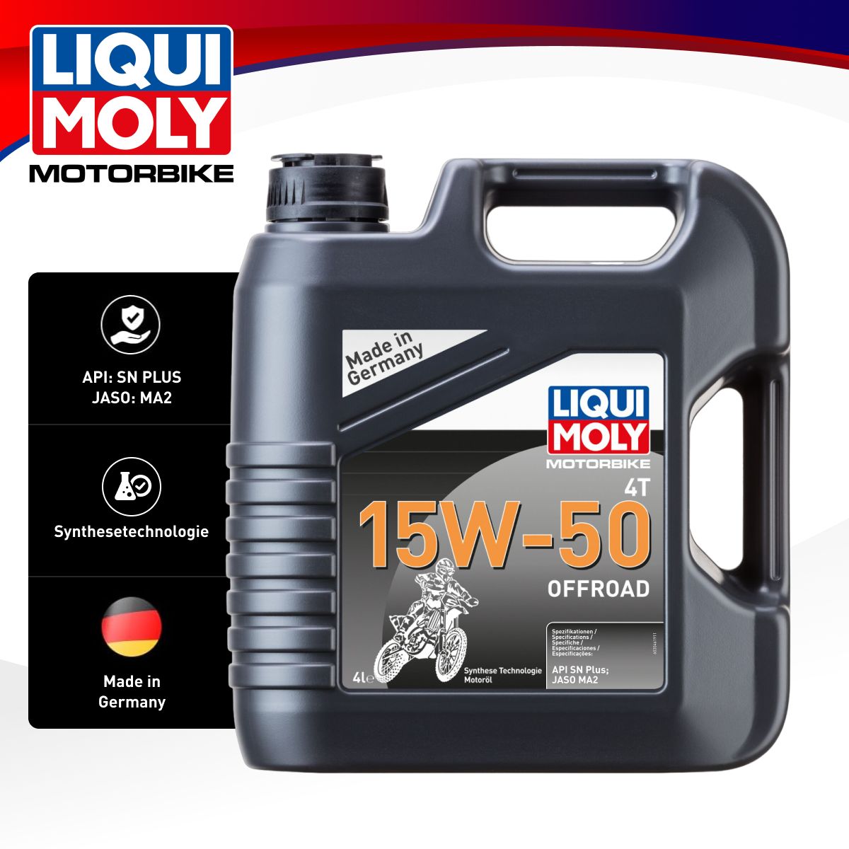 

Моторное масло LIQUI MOLY Motorbike 4T Offroad 15w-50 4л, Motorbike 4T Offroad