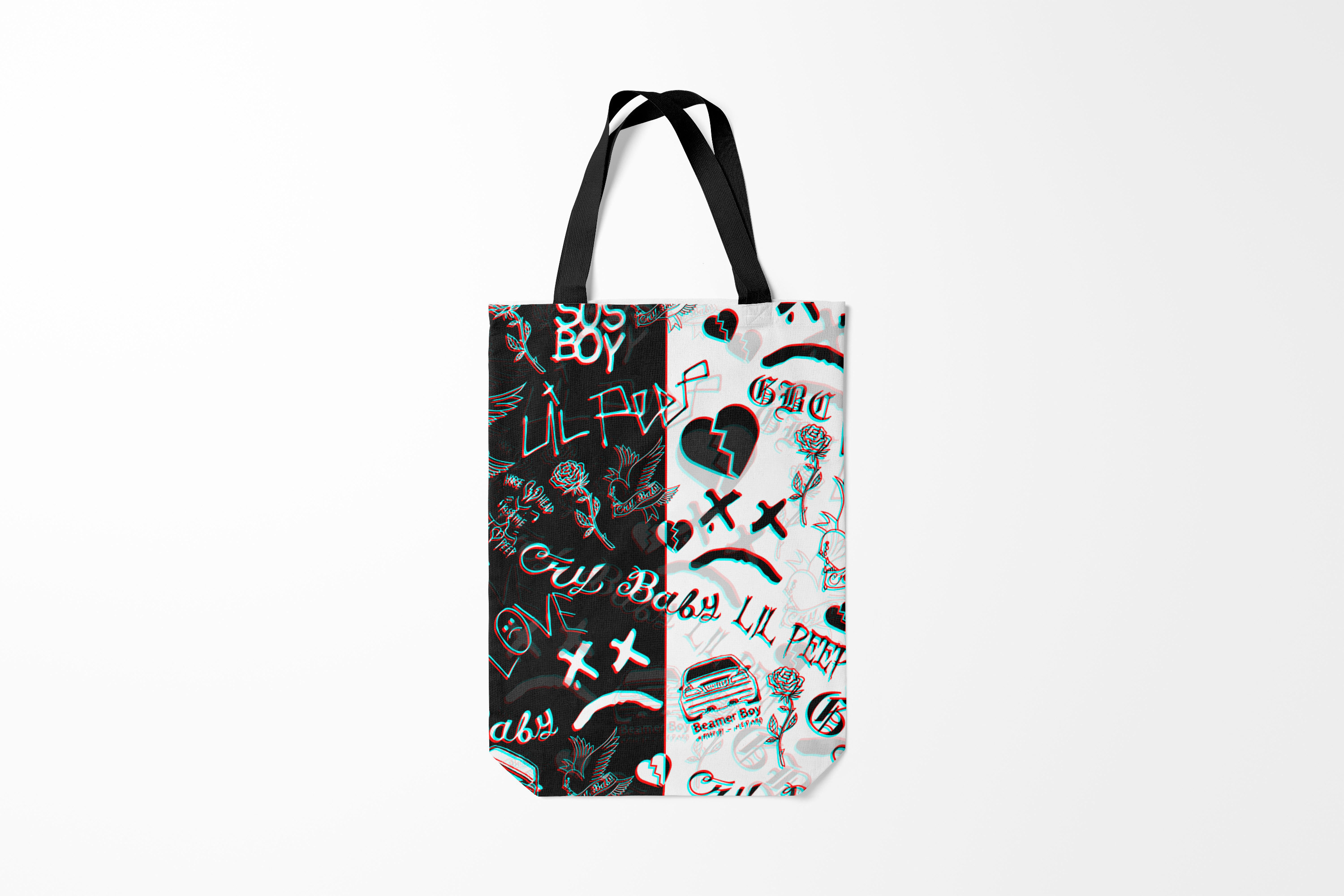 

Сумка шoппер унисекс Burnettie Lil Peep Broken Heart, черный, Lil Peep Broken Heart