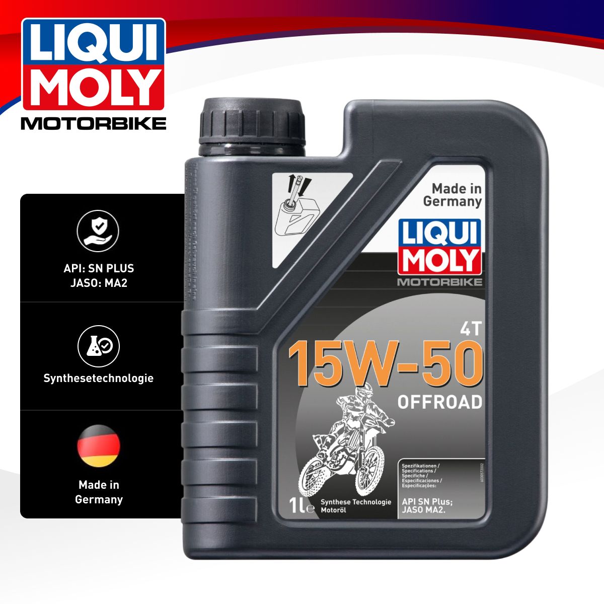 Моторное масло LIQUI MOLY Motorbike 4T Offroad 15w-50 1л