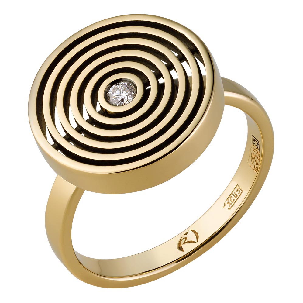 Кольцо из желтого золота р. 17,5 Ringo ZK-7832-Y, бриллиант