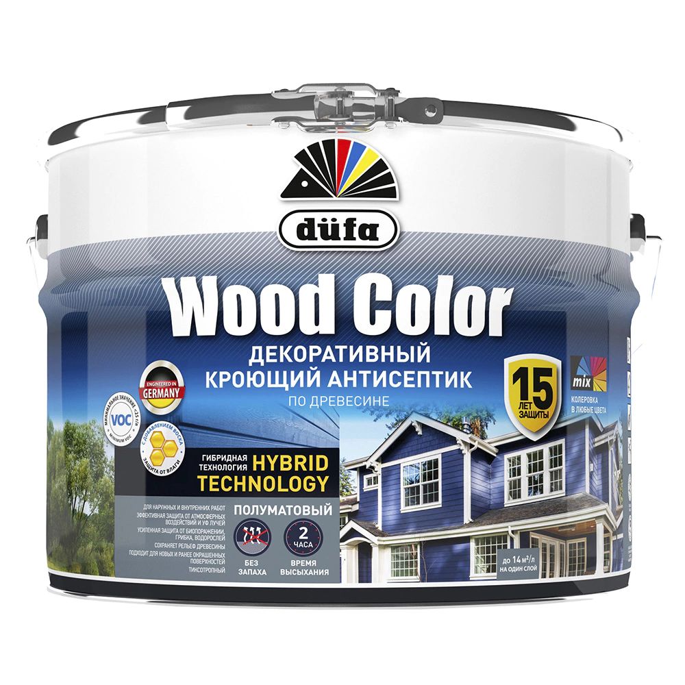 Кроющий антисептик Dufa Wood Color темный шоколад 9 л пленка 8131 color decor 0 45х8м клен темный