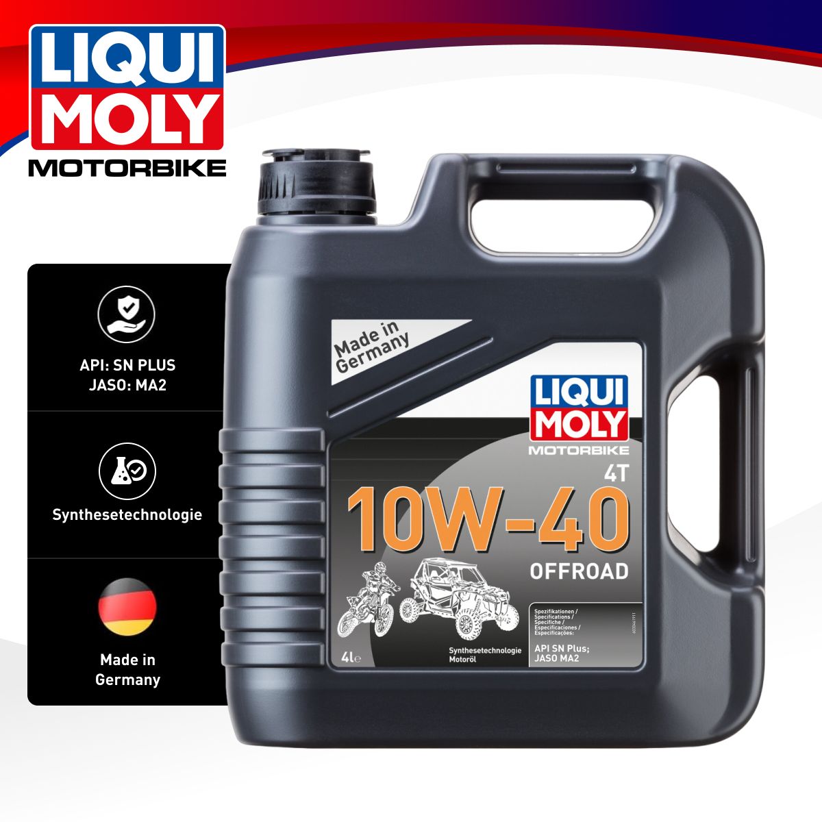 

Моторное масло LIQUI MOLY Motorbike 4T Offroad 10w-40 4л, Motorbike 4T Offroad