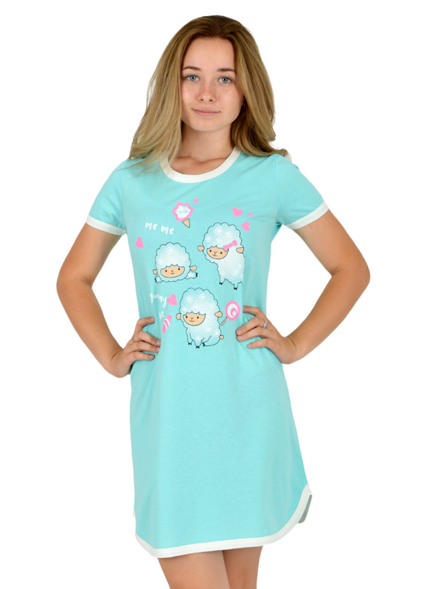 Ночная сорочка для девочки LIDEKO kids Д493-17 цв. бирюзовый р. 140