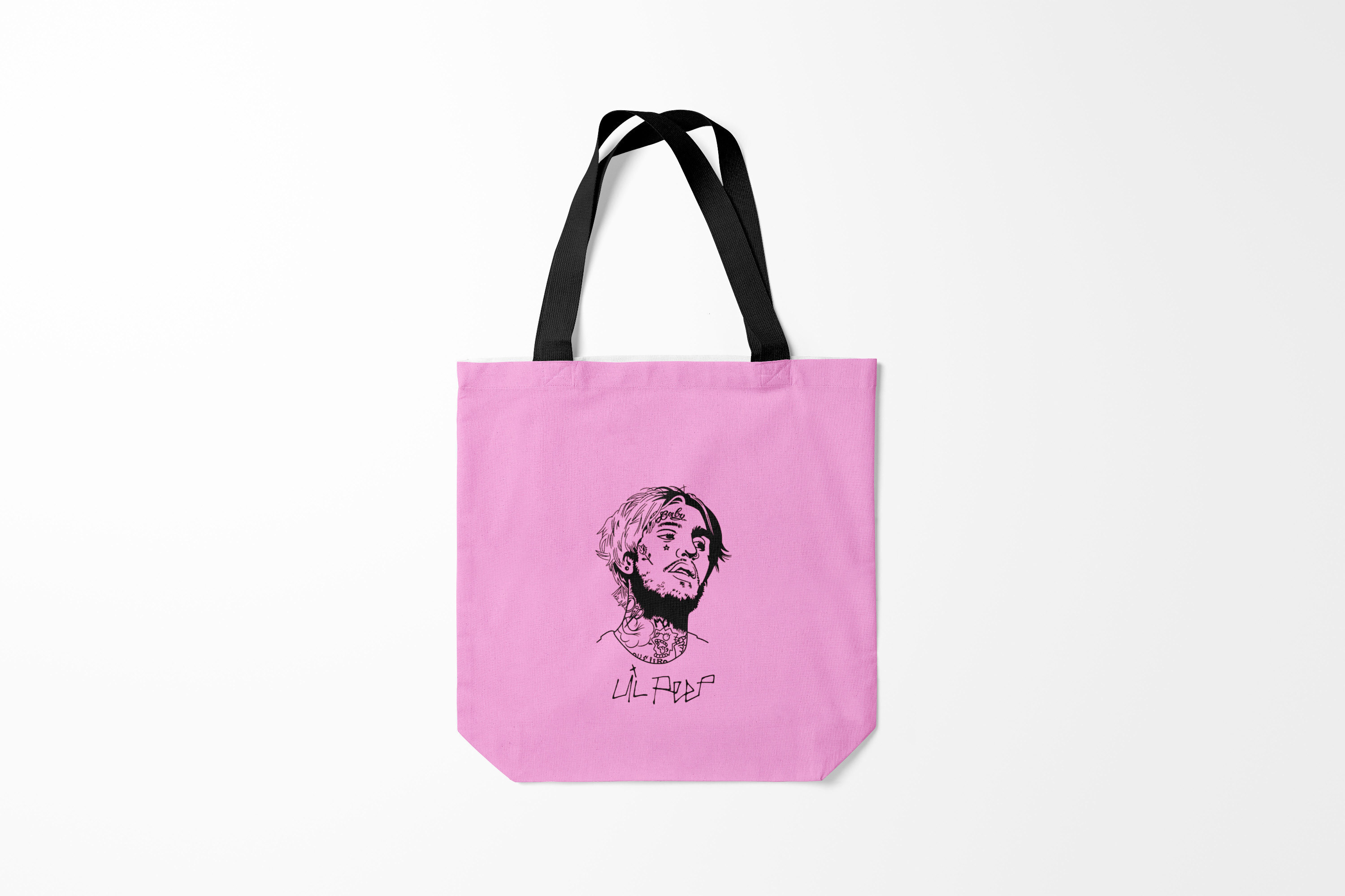 

Сумка шoппер унисекс Burnettie Lil Peep, черный; розовый, Lil Peep