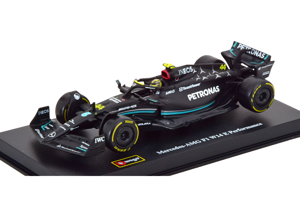 

Mercedes amg W14 hamilton 2023 / мерседес амг льюис хэмильтон (бокс в комплекте), Черный