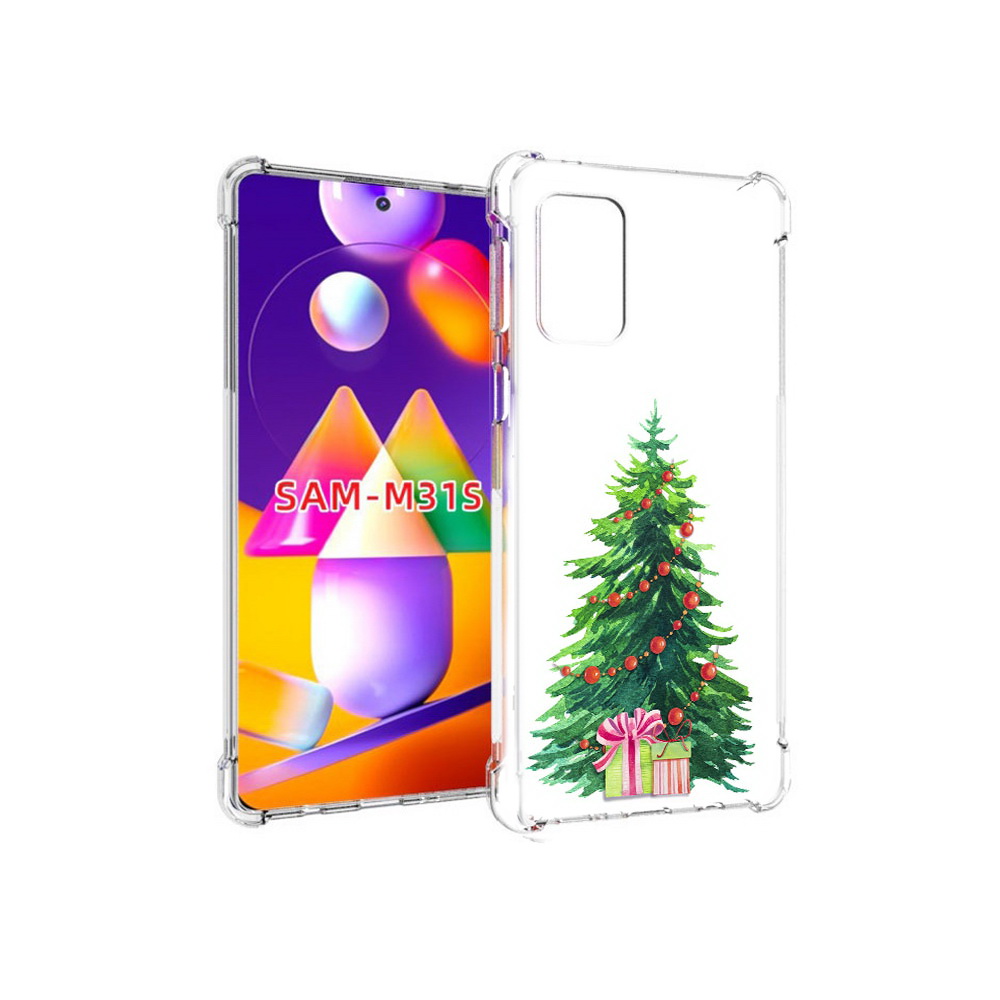 Чехол MyPads Tocco для Samsung Galaxy M31s Елка новогодняя с подарками акварель