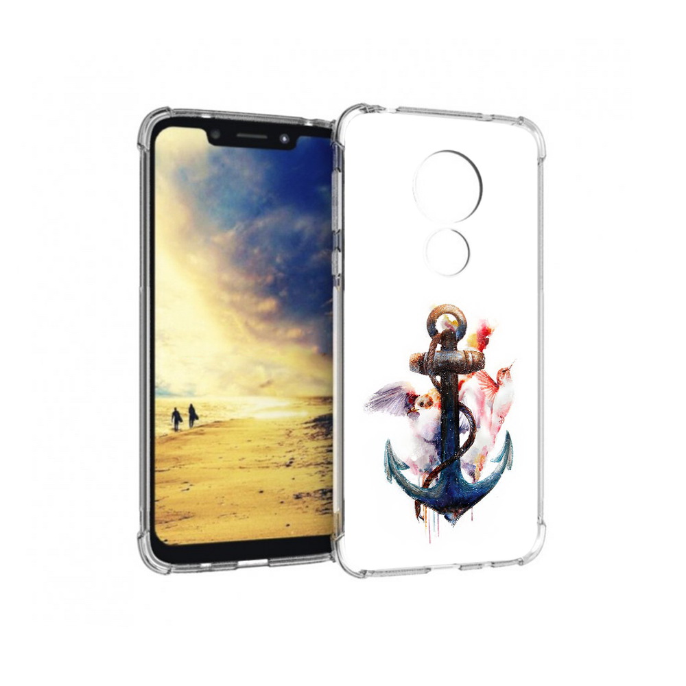 

Чехол MyPads Tocco для Motorola G7 Power якорь с птицами (PT227059.362.703), Прозрачный, Tocco