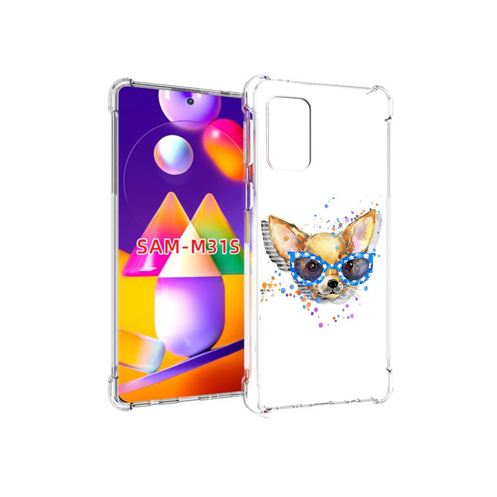 

Чехол MyPads Tocco для Samsung Galaxy M31s чихуа-хуа в очках (PT152186.489.691), Прозрачный, Tocco