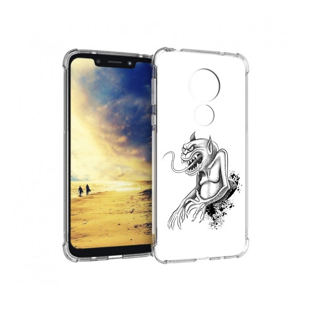 

Чехол MyPads Tocco для Motorola G7 Power чорт (PT227059.362.692), Прозрачный, Tocco