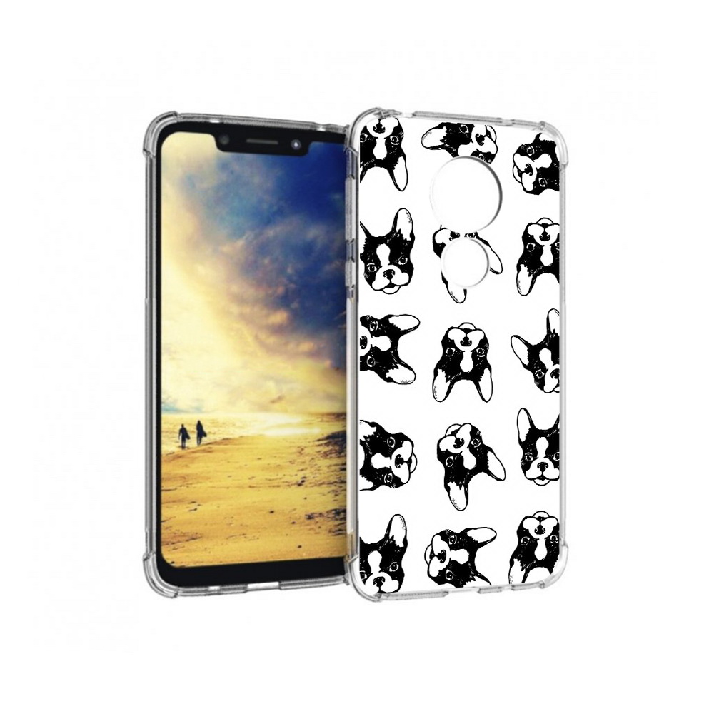 

Чехол MyPads Tocco для Motorola G7 Power черно белые собачки (PT227059.362.683), Прозрачный, Tocco