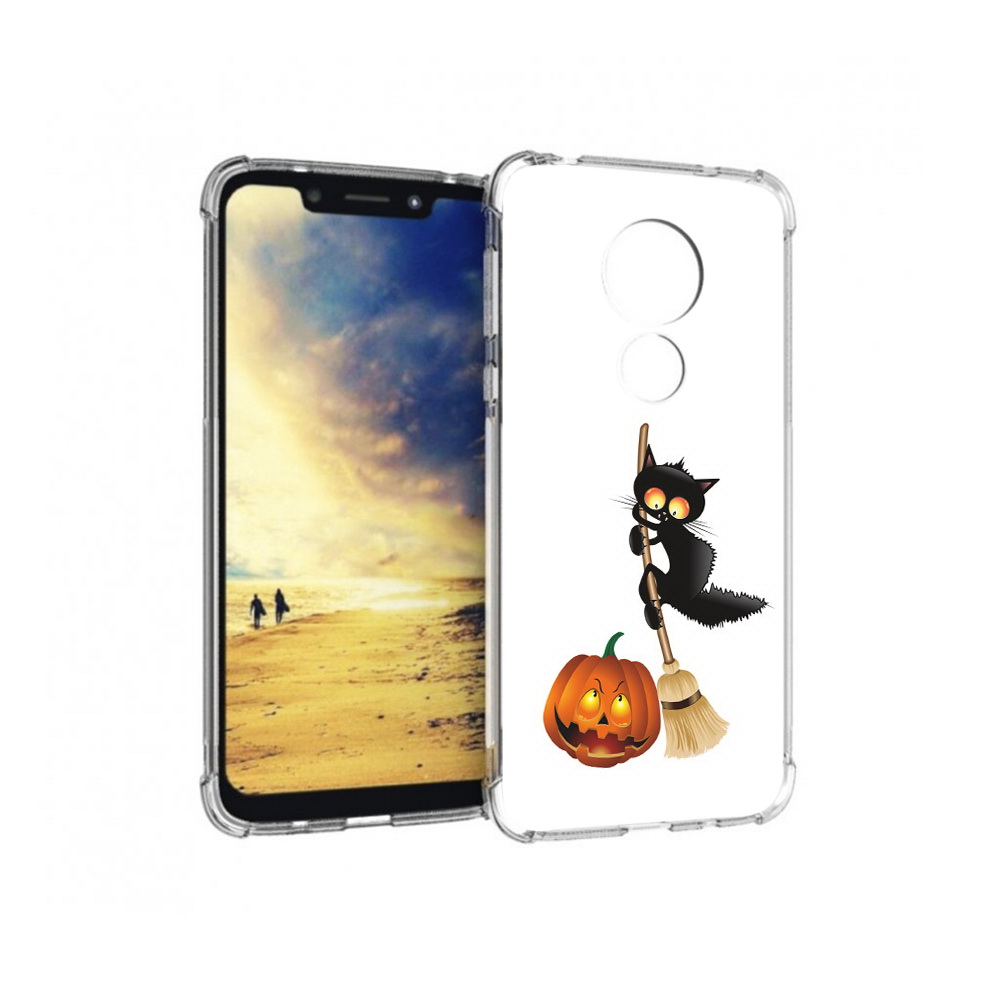 

Чехол MyPads Tocco для Motorola G7 Power хэлуинский котик (PT227059.362.667), Прозрачный, Tocco