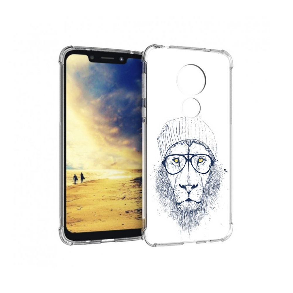 

Чехол MyPads Tocco для Motorola G7 Power хиппи лев (PT227059.362.663), Прозрачный, Tocco