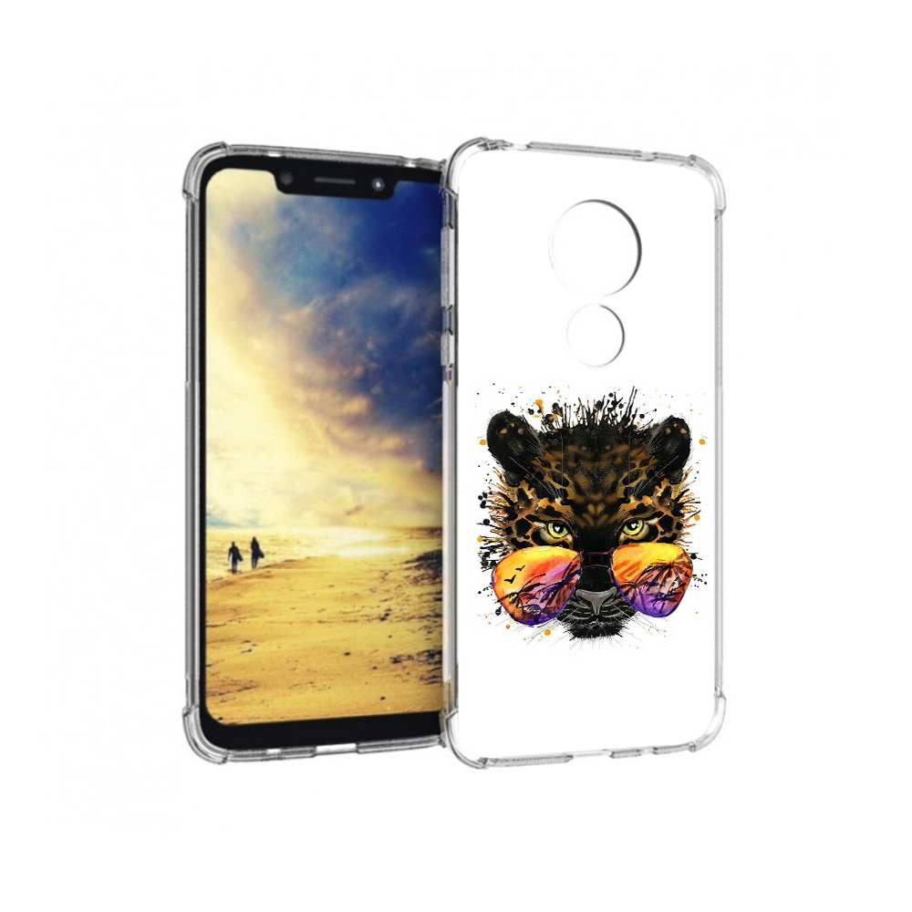 

Чехол MyPads Tocco для Motorola G7 Power тропический леопард (PT227059.362.649), Прозрачный, Tocco