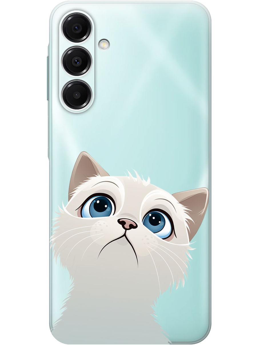 

Силиконовый чехол на Samsung Galaxy A16 с принтом "Белый котик" прозрачный, Прозрачный;белый, 786721711