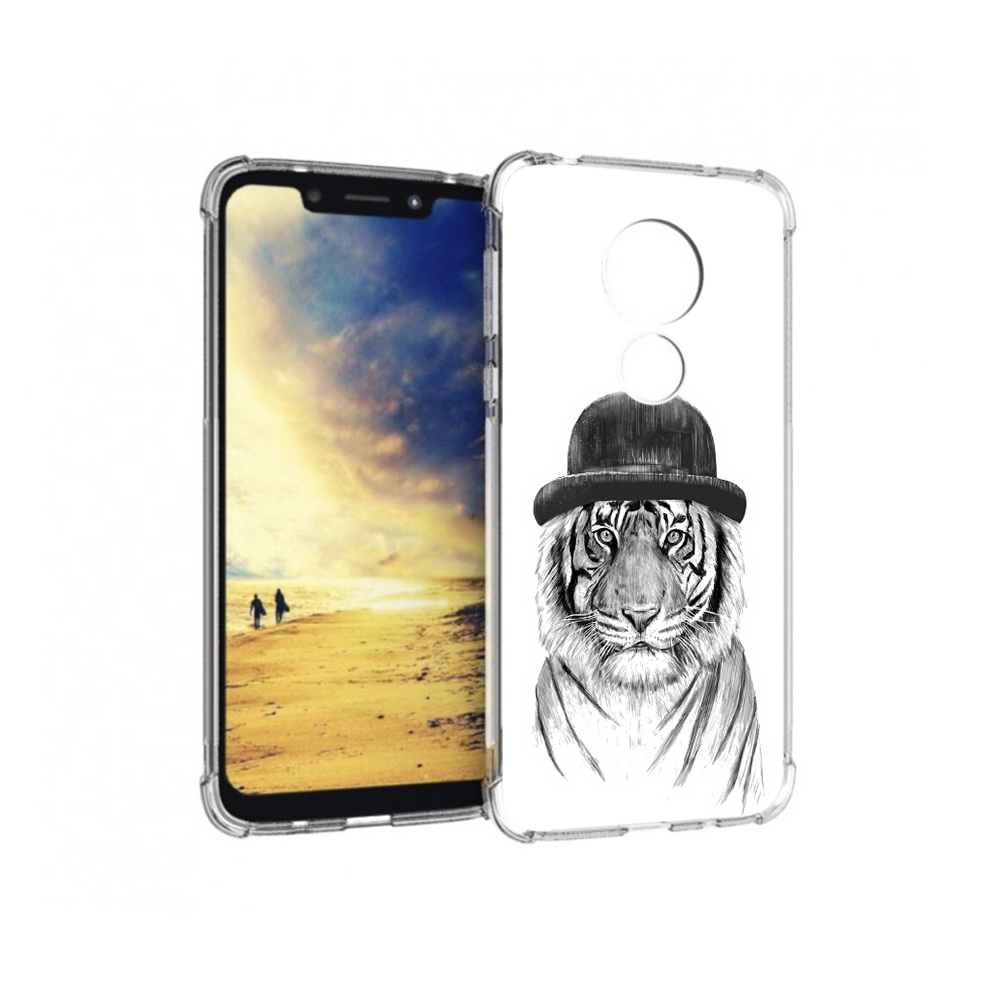 

Чехол MyPads Tocco для Motorola G7 Power тигр британец (PT227059.362.641), Прозрачный, Tocco
