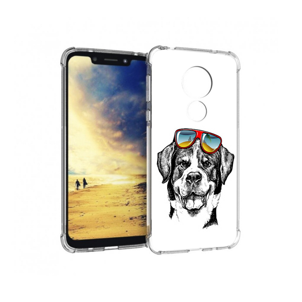 

Чехол MyPads Tocco для Motorola G7 Power счастливая собака (PT227059.362.631), Прозрачный, Tocco