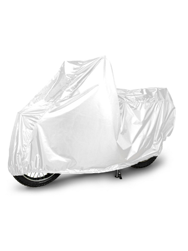 Тент-чехол на мотоцикл универсальный, размер XXL, 264x104x127 см, белый цвет