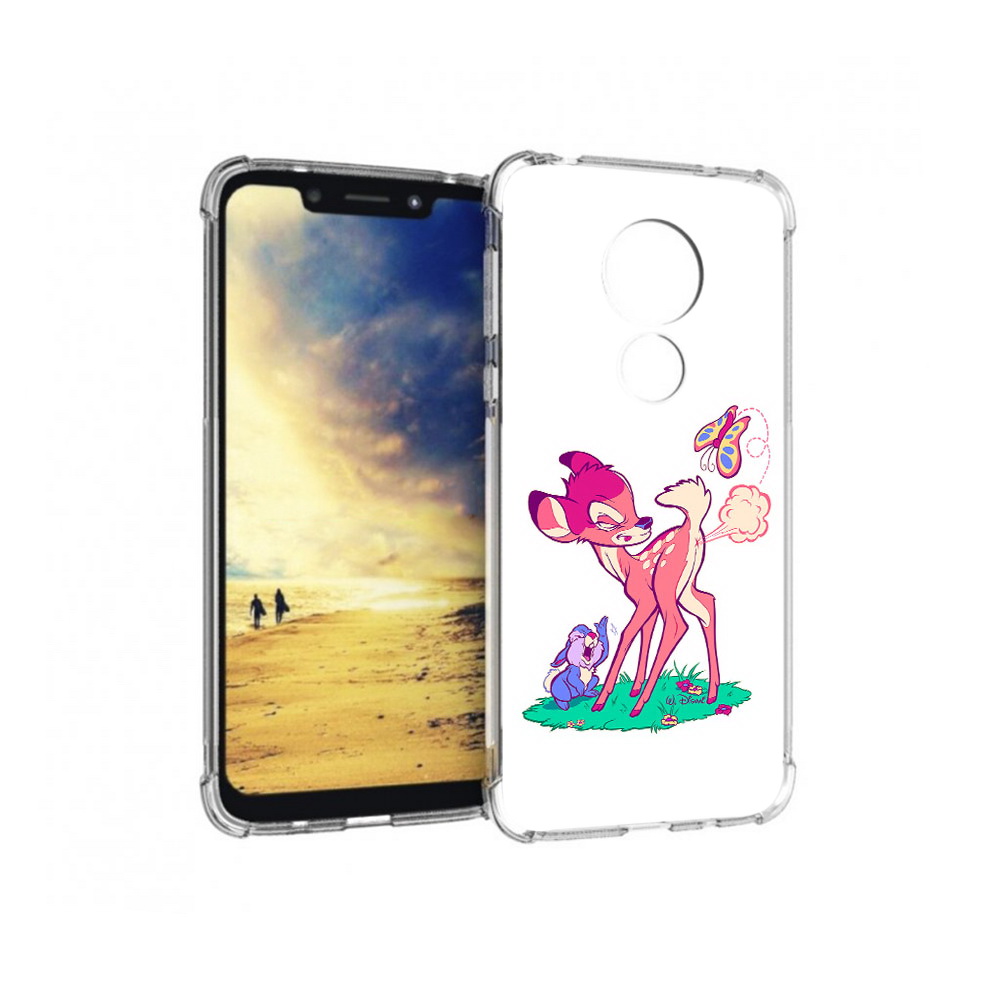 

Чехол MyPads Tocco для Motorola G7 Power смешной олененок (PT227059.362.610), Прозрачный, Tocco