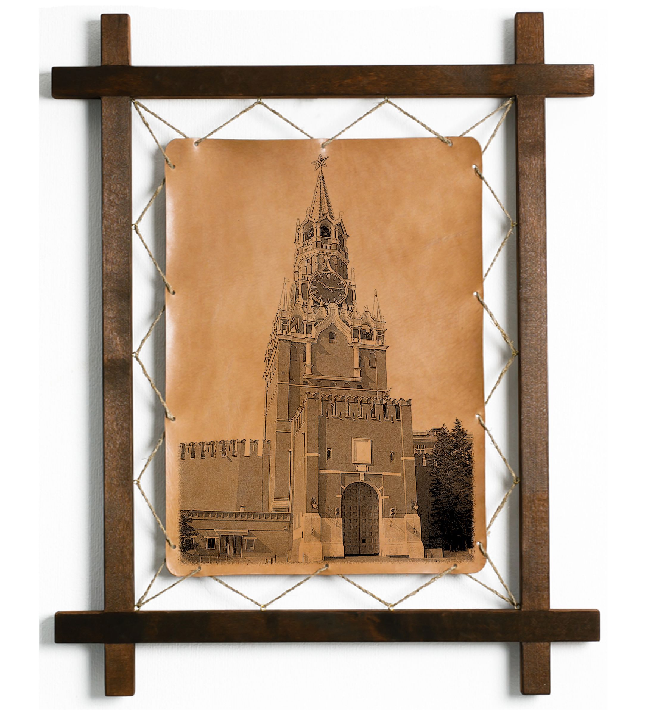 

Картина BoomGift Спасская башня Москва гравировка на натуральной коже, 102