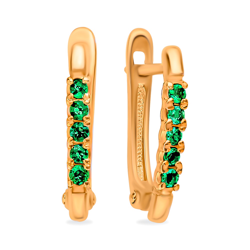 

Серьги из золота 585Gold 102011091, изумруд искусственный, 102011091