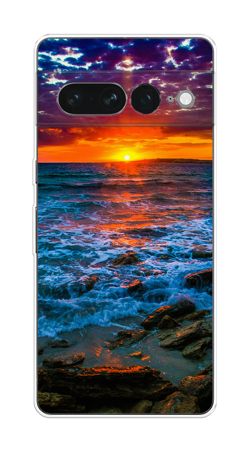 

Чехол на Google Pixel 7 Pro "Закат 1", Оранжевый;синий, 271350-2
