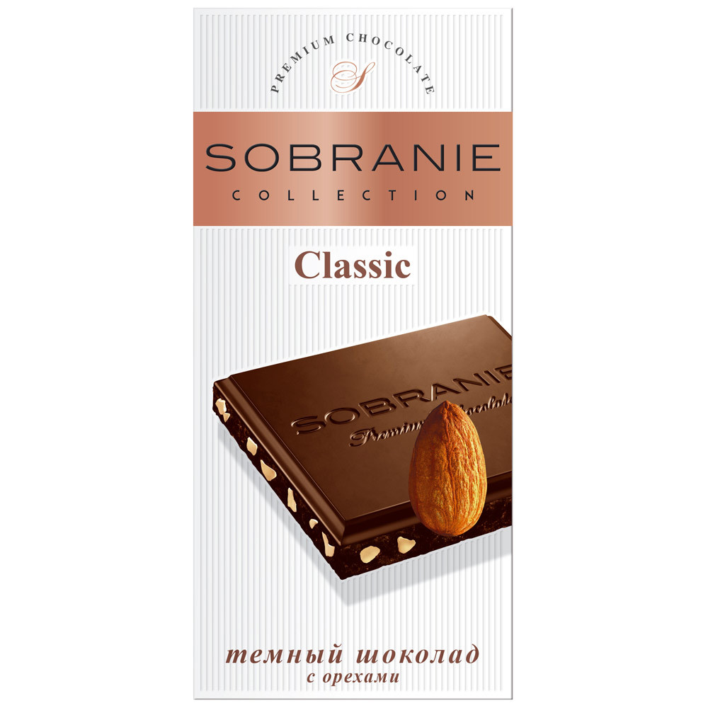 Шоколад Sobranie темный с орехами 90 г