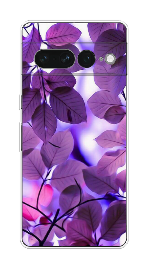 

Чехол на Google Pixel 7 Pro "Сиреневые листики", Фиолетовый;голубой, 271350-2