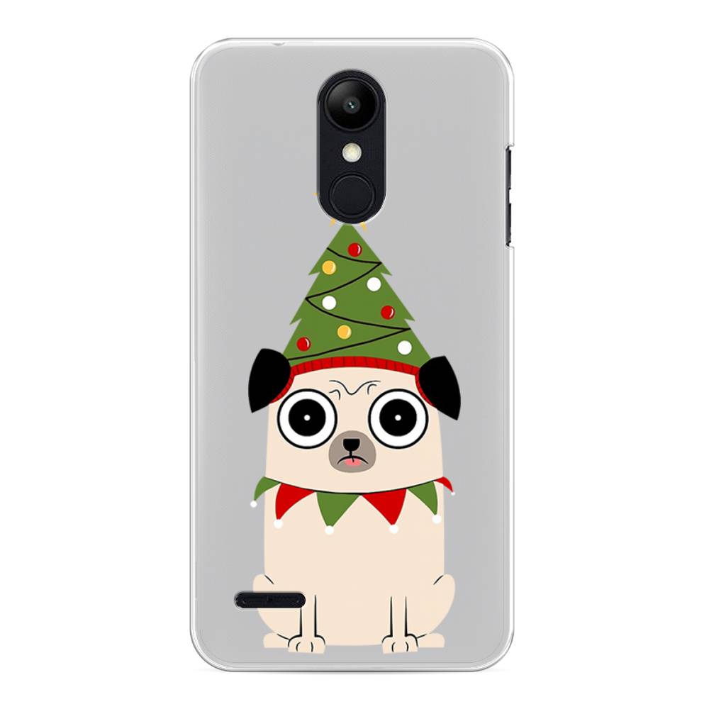 

Чехол на LG K8 "Собачка с ёлочкой", Бежевый;красный;зеленый, 83750-1
