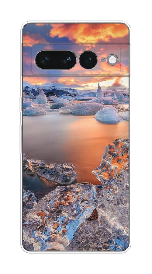 

Чехол на Google Pixel 7 Pro "Ледники", Синий;оранжевый, 271350-2