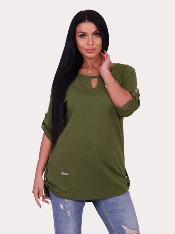 

Блуза женская New Life jersey 102Т-3141 хаки 54 RU, 102Т-3141