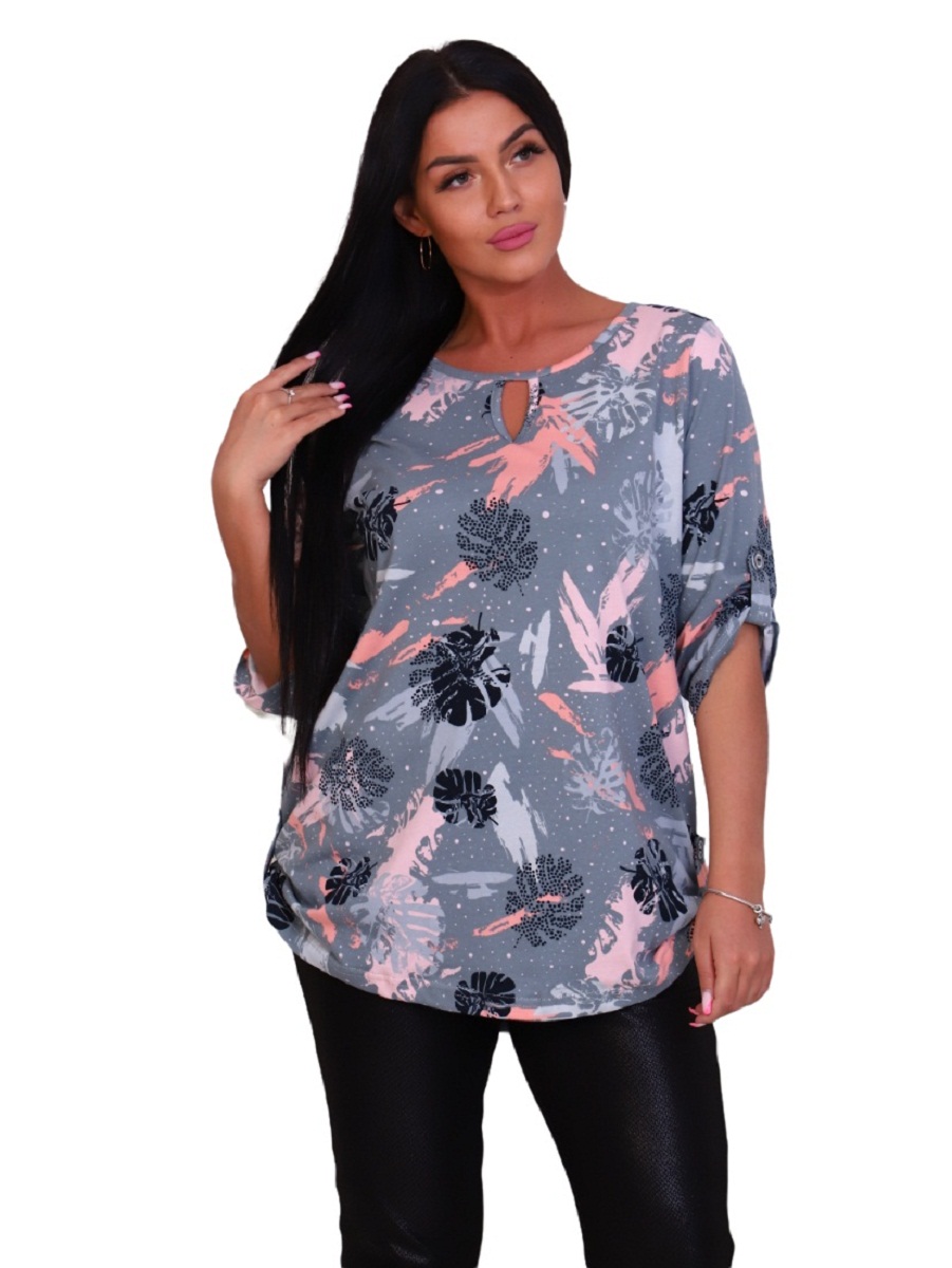 

Блуза женская New Life jersey 102-123 серая 56 RU, 102-123