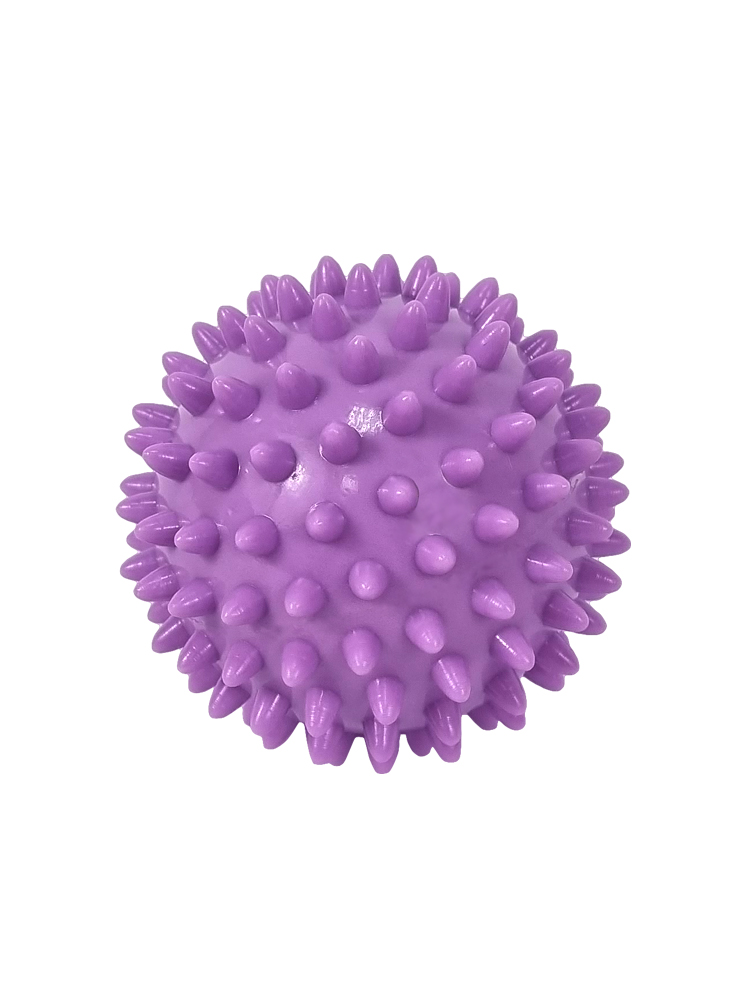 Мяч массажный URM с шипами для фитнеса, МФР и проработки мышц, диаметр 7 см, фиолетовый