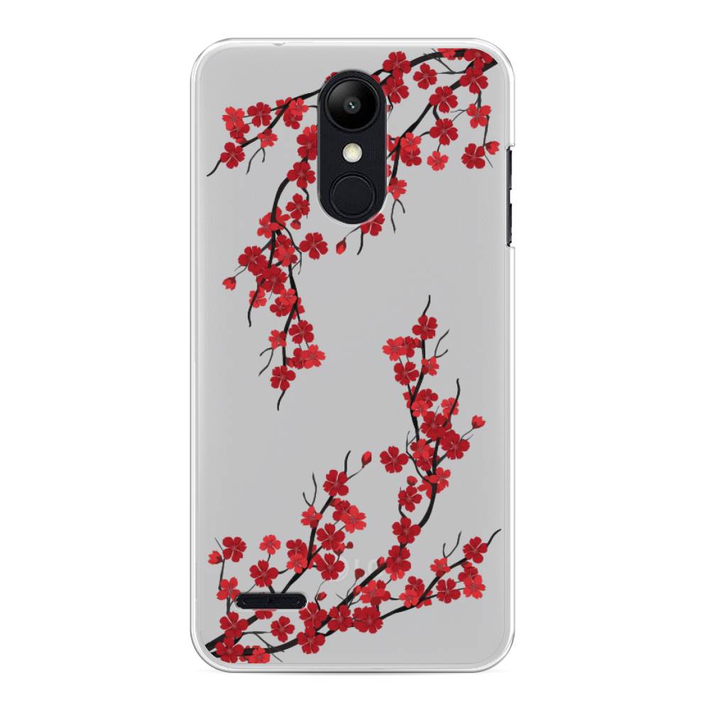 

Чехол на LG K8 "Красная сакура", Красный;черный, 83750-2